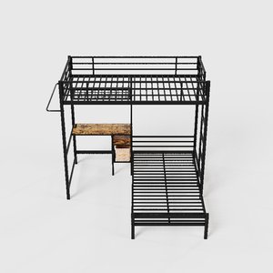 <span class=keywords><strong>Lit</strong></span> superposé moderne pour écoliers, taille double, <span class=keywords><strong>avec</strong></span> <span class=keywords><strong>bureau</strong></span>, station de charge, étagères et tiroirs de rangement <span class=keywords><strong>en</strong></span> métal <span class=keywords><strong>en</strong></span> forme de L, ODM/OEM - Product Image 3