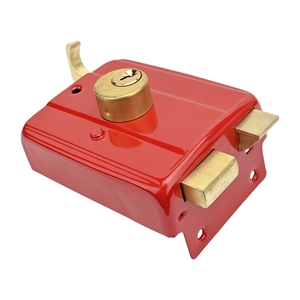 556 クラシックレッドポリッシュ外装ドアロックダブルロックラッチキー操作防水木製鉄ドア寝室用より安全 - Product Image 2