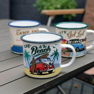 <span class=keywords><strong>Tazas</strong></span> de cerámica <span class=keywords><strong>personalizadas</strong></span> para acampar al aire libre, <span class=keywords><strong>tazas</strong></span> de café esmaltadas de cerámica, diseño personalizado - Product Image 1