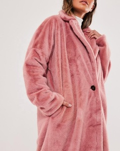 Ladies Fashion Designs Long Fleece Warm <strong>Jacket</strong> High Quality Winter Women Light <strong>Pink</strong> Faux Fur Oversized Thick Coat - Product Image 3