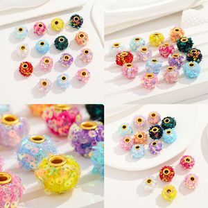 NANTONG Colored Ab <b>Sequined</b> Pom Pom Spacer Beads 16mm For Diy Jewelry Accessories - Product Image 4