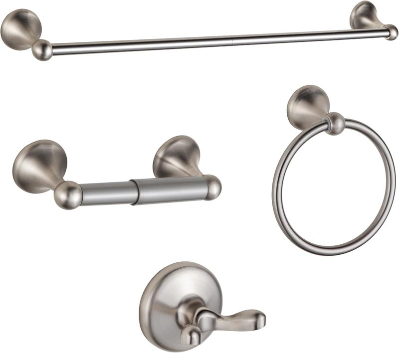 4 Piece Wall Mounted Brushed Nickel