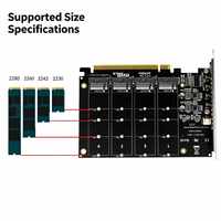 Tarjeta Adaptadora de Bifurcación Huastlink PCIe X16 a M.2 M-Key NVMe X4 SSD para Expansión de Matriz RAID en Servidores 2U