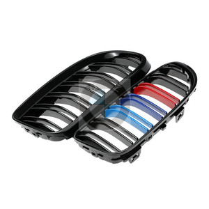 Calandre BMW Série 3 Coupé E92 Noir Brillant Double Ligne Version M pour Pare-chocs Avant 2010-2014 Pièce de Mise à Niveau A-E92-XK-LSM - Product Image 2