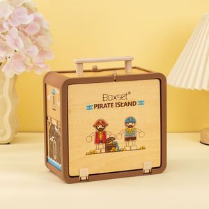 UDEAS Set blok bangunan bajak laut pulau harta karun dan boneka awal kayu pendidikan blok bangunan mainan - Product Image 2