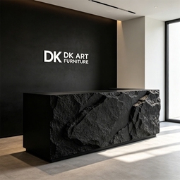 Fiberglass Office Lobby Front Desk Luxury Modern Reception Counter Art Shape for Public Reception - Product Image 4