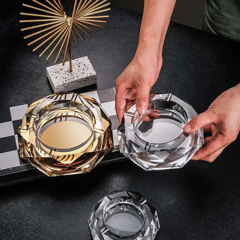 Ashtray  crystal glass hotel  creative bar  high-end light luxury home living room  office ashtray