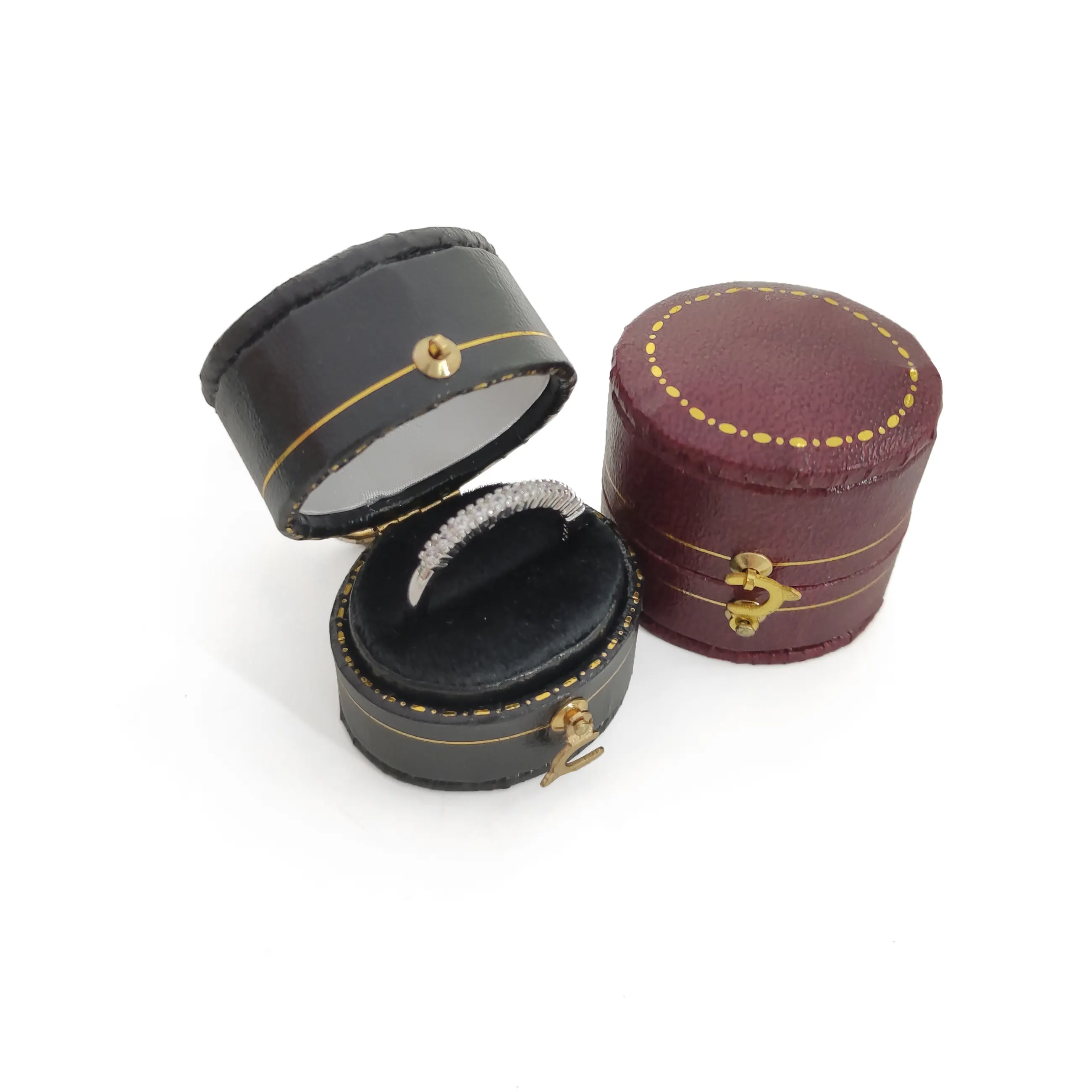 Elliptical Retro Ring Box Velvet Jewelry Box Customizable LOGO Mini Storage Box