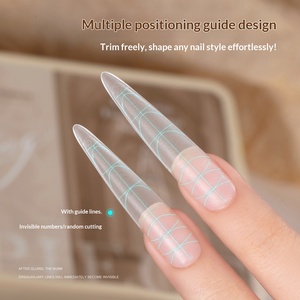 Miss Honey Versión Mejorada, <span class=keywords><strong>Uñas</strong></span> Postizas Transparentes de Estilo Francés, Ovaladas, Delgadas y Rectas, Sin Necesidad de Tallar ni Pulir, Ligeras - Product Image 3