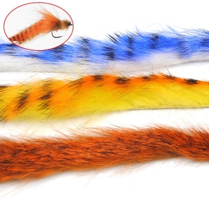 Bandes de fourrure synthétique en plastique pour montage de mouches, 4 mm, coupées verticalement, couleurs Orange, Bleu, Tigre, Barred, pour la pêche à l'escargot de rivière et la simulation de pattes de lapin - Product Image 4