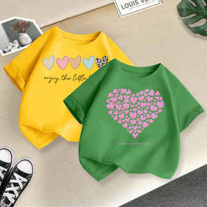 T-shirt pour enfants à col rond été 2025, logo personnalisé imprimé, dessin animé, coton tricoté, demi-manches, garçons filles, importé, mode décontractée - Product Image 3