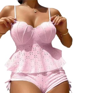 2026 Ensemble de maillot de bain 3 pièces pour femme, style européen et américain, couleur unie, bikini à armatures et bonnets rigides, design coquille évidée, <span class=keywords><strong>sexy</strong></span> 171 - Product Image 5