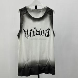 <b>Men's</b> Gradient Sleeveless <b>Vest</b> 100% Cotton Breathable Eco-Friendly Casual Style Black <b>White</b> Solid Pattern Choice Y2K Fashion - Product Image 1