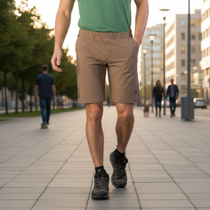 Rigosio, pantalones cortos de estilo callejero para hombre, 100% de algodón, Bermudas para correr, pantalones cortos tejidos, cintura elástica, logotipos decorados, costura interior de 5 pulgadas - Product Image 3