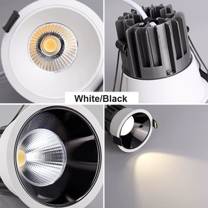 10w 20w 눈부심 방지 벽 와셔 <span class=keywords><strong>Cob</strong></span> 스포트라이트 매입형 알루미늄 실내 천장 스포트라이트 <span class=keywords><strong>Cob</strong></span> Downlights - Product Image 2