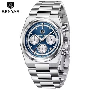 นาฬิกาควอตซ์กันน้ำ BENYAR BY-5204 รุ่นใหม่ แบรนด์ดัง แฟชั่นสำหรับผู้ชาย สายสแตนเลส สไตล์ธุรกิจ ปี 2026 - Product Image 6