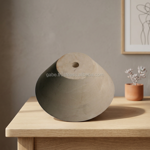 Sombrilla y Base para Sombrilla de Piedra Caliza Blanca, Muebles de Exterior, 30 cm de Diámetro y Altura - Product Image 3