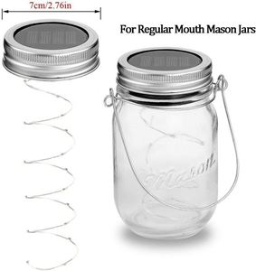 High Quality Waterproof LED Light for <b>Garden</b> Christmas Starry Outdoor Fairy <b>String</b> Solar Mason Jar IP65 Glass High-Grade - Product Image 4