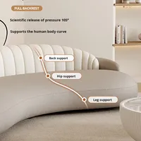 Canapé en cuir confortable de style crème luxe léger, design simple, idéal pour petit appartement, salon, salon de beauté ou espace de repos