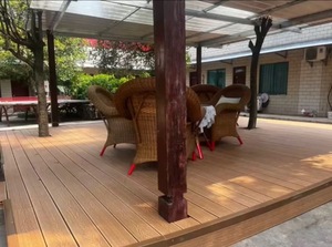 Revêtement de sol extérieur en WPC co-extrudé, gaufré, imperméable, ignifuge, antidérapant, design pastoral pour cour, balcon, terrasse de <span class=keywords><strong>piscine</strong></span> - Product Image 5