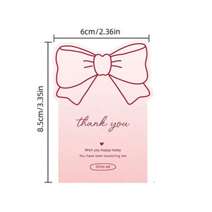 Autocollant de <span class=keywords><strong>remerciement</strong></span> rose en forme de nœud pour bougies, cadeaux, boîtes, étiquette autocollante en PVC, décoration DIY, couleur personnalisable, imprimé - Product Image 5
