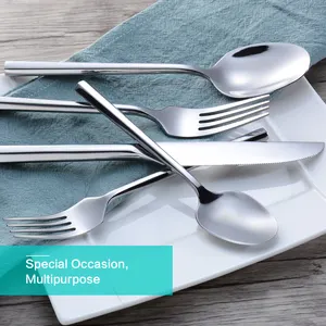 Wholesale High Quality Hexagonal Silver Stainless Steel Flatware Restaurant Cutlery Set For Wedding