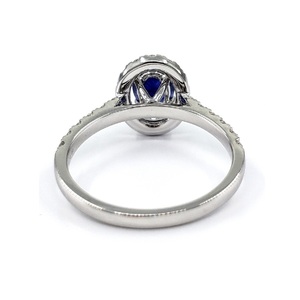 Bijoux fins au Design romantique, bague de fiançailles en saphir bleu 14k, bague de mariage en or massif blanc pour femmes - Product Image 3