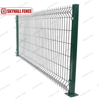 Valla de malla de alambre soldado verde galvanizado para proyectos de construcción de canchas deportivas