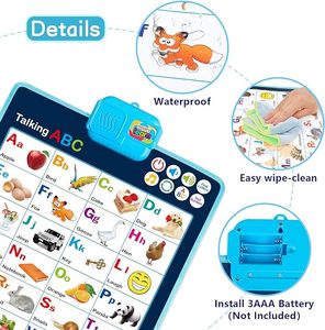 2024 Poster interaktif desain baru anak-anak prasekolah gambar belajar Multi Bahasa mainan belajar untuk anak-anak