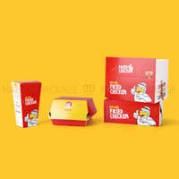 Scatola monouso Fast Food scatola di carta patatine fritte Sandwich scatola di Hamburger da asporto contenitore di imballaggio per alimenti Custom a conchiglia