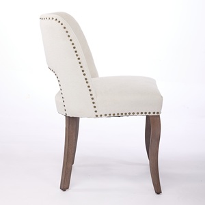 Juego de 2 sillas de comedor modernas tapizadas en tela, sillas de cocina para comedor, color beige - Product Image 1