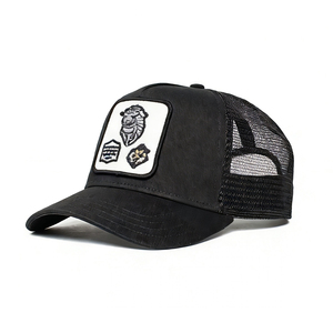Gorra Trucker de 5 Paneles con Malla de Algodón, Negra, Estilo Vintage Lavado, Gorra de Béisbol, Moda Casual, Gorra para el Sol, para Golf, Senderismo, Correr, Ciclismo - Product Image 3