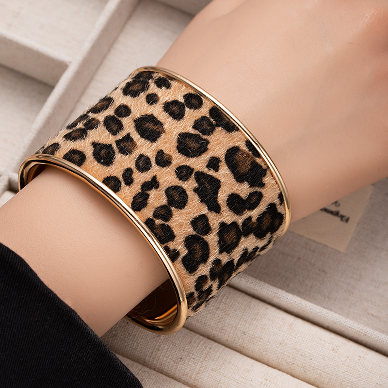 personality wild leopard print large black dot coffee color