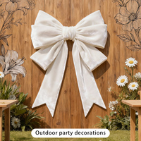 Arc géant en velours blanc fait main Fête de mariage Décoration de Noël Fête des Pères Ornements en tissu artificiel