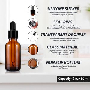 Add logo ODM/OEM Customizable 5ml-100ml Brown/Amber Eco-friendly Recyclable Glass Dropper <b>Bottles</b> Cosmetics Essential Oils Reed - Product Image 5