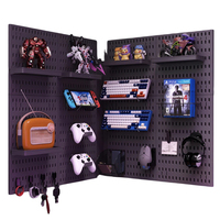 Panneau perforé autoportant sans perçage, séparateur de rangement DIY pour configuration de salle de jeux avec support de présentation d'accessoires