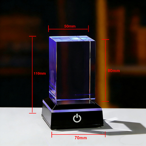 Bloques de Cristal K9 Reales en Blanco de 50x50x80mm al por Mayor, Base LED para Máquinas UV XTool, Grabado Láser, <span class=keywords><strong>Cubo</strong></span> 3D - Product Image 2