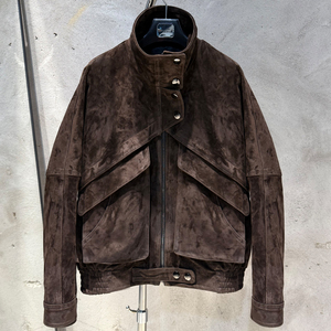 Giacche Primaverili da <span class=keywords><strong>Donna</strong></span> <span class=keywords><strong>in</strong></span> <span class=keywords><strong>Pelle</strong></span>, Bomber <span class=keywords><strong>Oversize</strong></span> <span class=keywords><strong>in</strong></span> <span class=keywords><strong>Pelle</strong></span>, Giacche <span class=keywords><strong>in</strong></span> Camoscio Marrone Cioccolato - Product Image 1