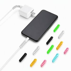 Protector de cable en espiral de silicona colorido, antirrotura, protector de cable de carga para accesorios de teléfono Lightning USB C, personalizado - Product Image 3