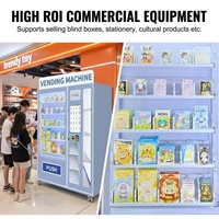 Distributeur automatique de boîtes mystères personnalisable avec roues pour un déplacement facile et étagères multi-niveaux