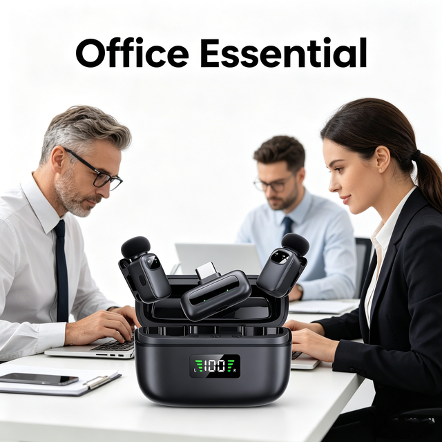 T1 Mini Wireless Lavalier Microphone, AI Noise Cancelling Mic with Voice Changer & Charging Case