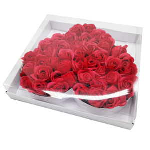 Big Bouquet Cardboard Box Packaging Heart Shaped Gift Rose Flower Box With Clear Lid For MOM