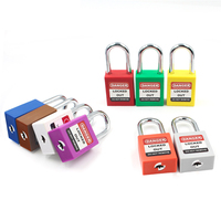 Cadenas de sécurité industriel OEM en nylon 38 mm avec anse en acier isolée, le meilleur cadenas de sécurité LOTO avec clé maîtresse