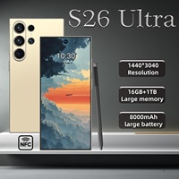 Smartphone NFC S26 Ultra pour la fête des pères, cadeau d'affaires, écran 6,9 pouces 120 Hz, Android 15, 16 Go, 1 To, 108 MP, 8800 mAh, série MTK Dimensity 5G, double SIM