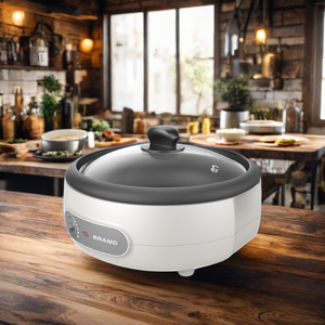 Hot Sale Multi guna Rumah Tangga Cerdas putih 1200w panci listrik Stainless Hot Pot Cooker dengan lapisan Non-Stick - Product Image 2