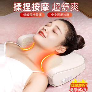 Neck And Shoulder Massager With <b>Heat</b> Therapy <b>USB</b> Rechargeable For Home And Office Use Gray And Off White - Product Image 2