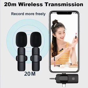 Mikrofon Nirkabel Mini K15 3 in 1 Lavalier untuk Video Live Streaming untuk Smartphone, Tablet, Komputer, Kamera, dll.