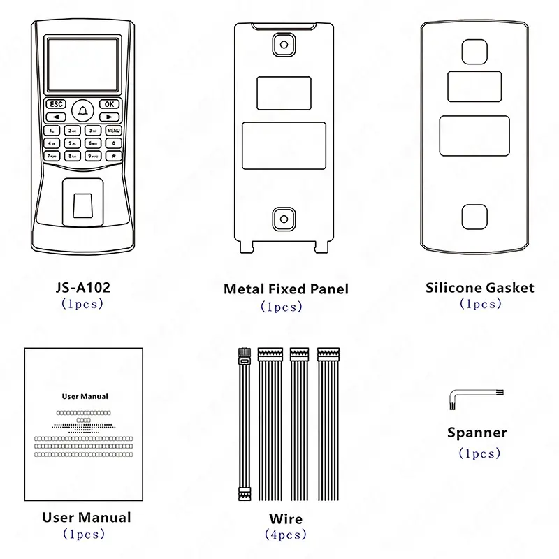 JS-A102 RFID-Bekanntheits-Zugangskontrolle-Maschine biometrischer Fingerabdruck-Gesichtserkennung Zeit Anwesenheits-Zugangskontrollesystem