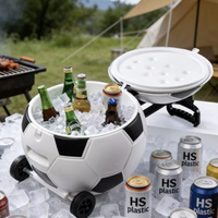 Glacière ronde en plastique pour le sport, avec roulettes, pour le camping, pour garder les aliments au frais
