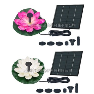 Solar Lotus Fountain <b>Light</b> With Solar Panel 8MM Outlet LED Water Resistant For Garden Pond Decor - Product Image 1
